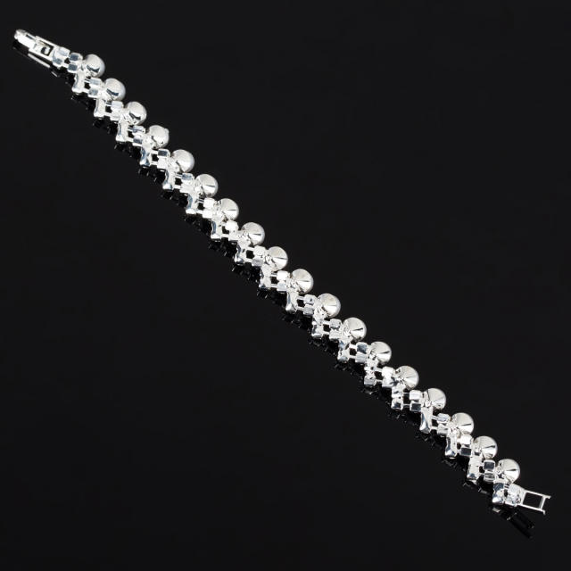 Rhinestone pearl tennis bracelet