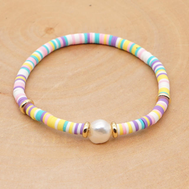 Freashwather pearl 4MM heishi bead bracelet
