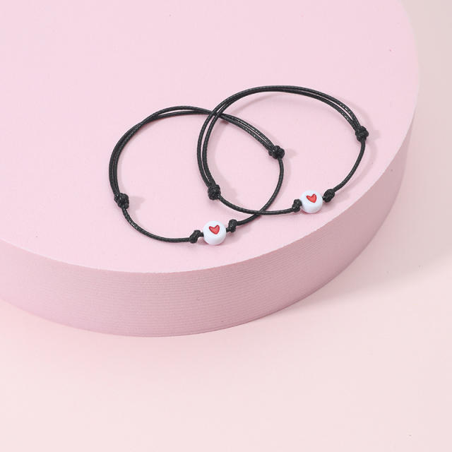 Heart string couple bracelets