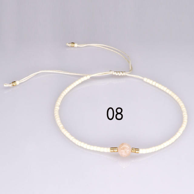 Seed bead string bracelet