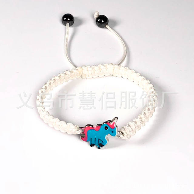 Unicorn string braided bracelet
