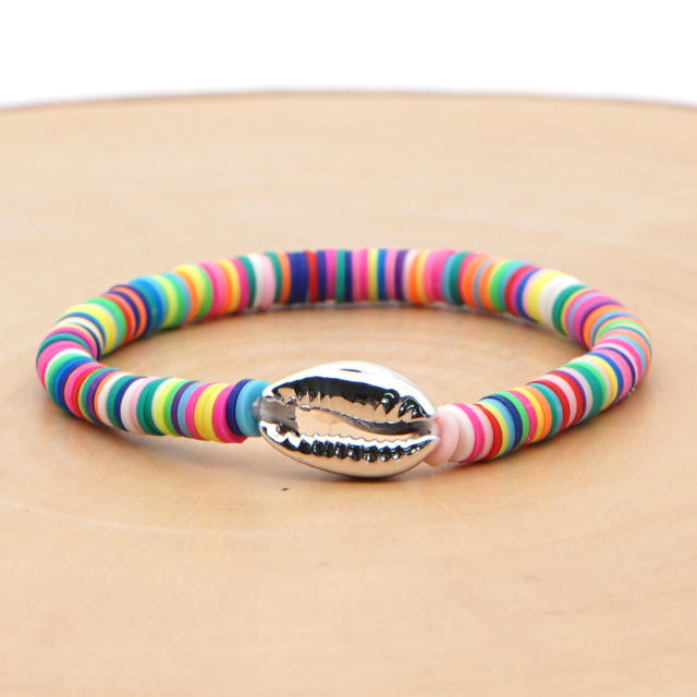 6MM Heishi bead bracelet with shell