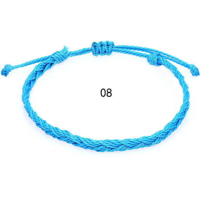 Braided wax string bracelet