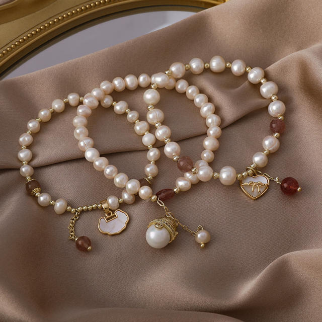 Pearl charm bracelet