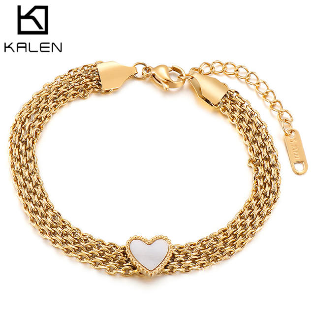Mesh chain heart bracelet
