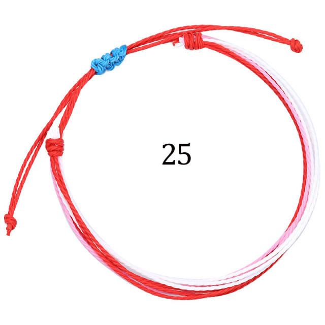 Multilayer wax string bracelet