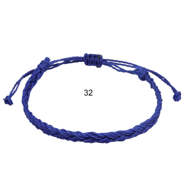 Braided wax string bracelet
