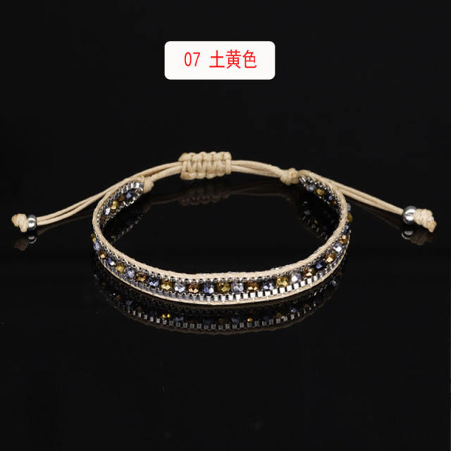 Braided string with  crystal bracelet