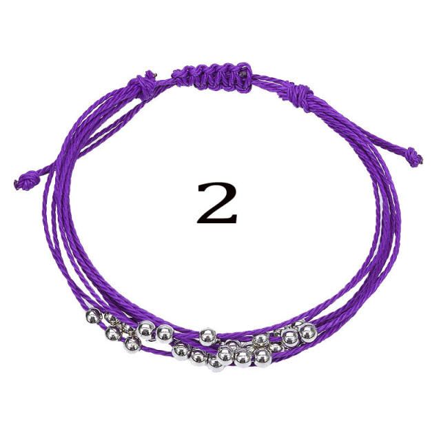 Multilayer wax string bracelet