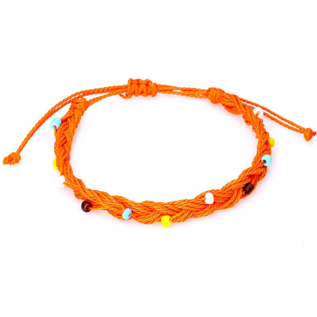 Braided wax string bracelet