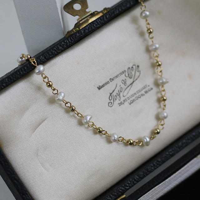 Pearl chain bracelet and necklace