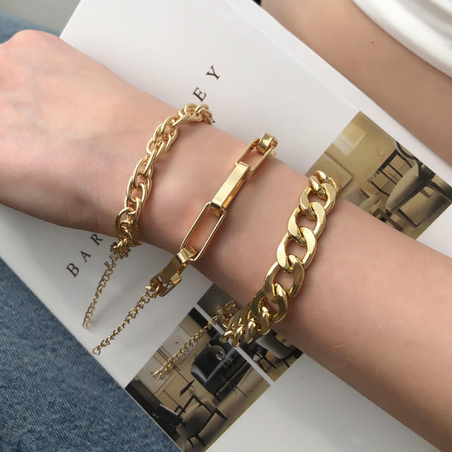 Curb Chain bracelet set