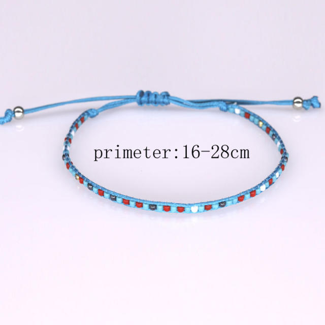 Seed bead string bracelet