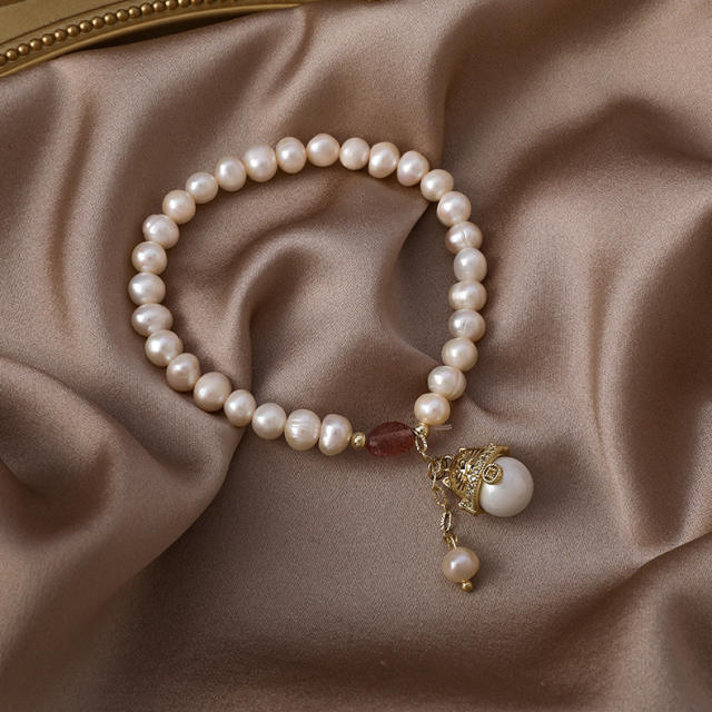 Pearl charm bracelet