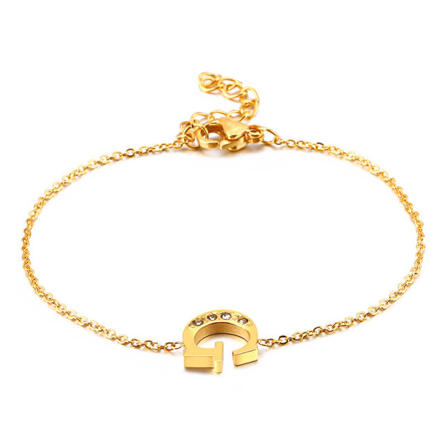 Initial  dainty  chian bracelet