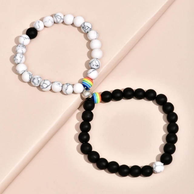 Couple magnetic bead bracelet