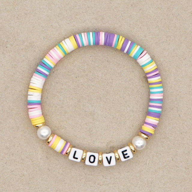 6 MM Heishi bead bracelet with letters