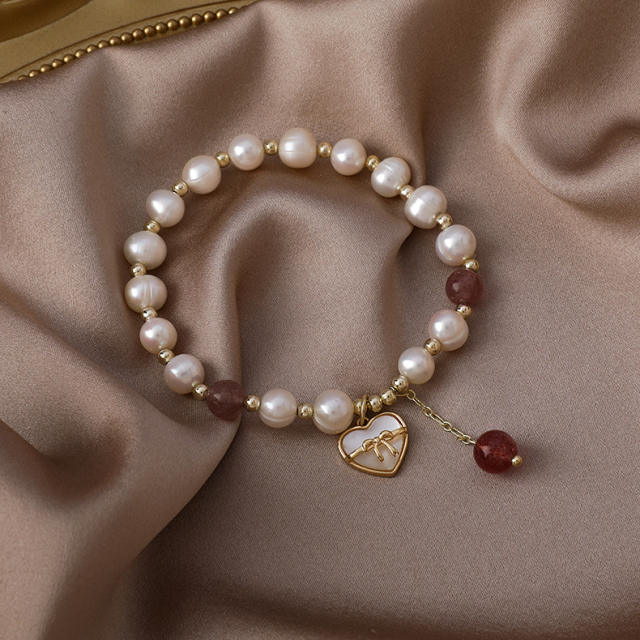 Pearl charm bracelet