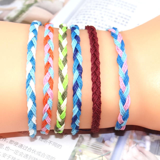 Braided wax string bracelet