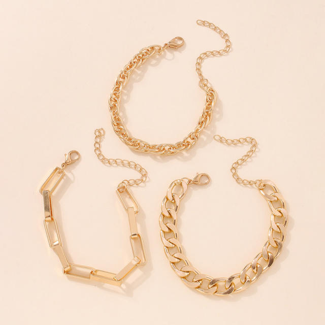 Curb Chain bracelet set