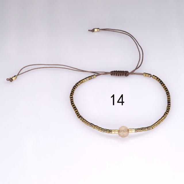 Seed bead string bracelet