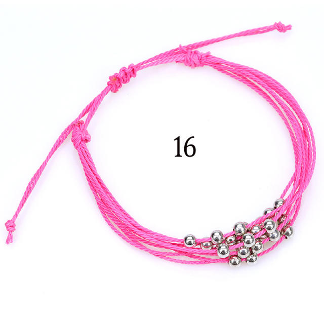 Multilayer wax string bracelet