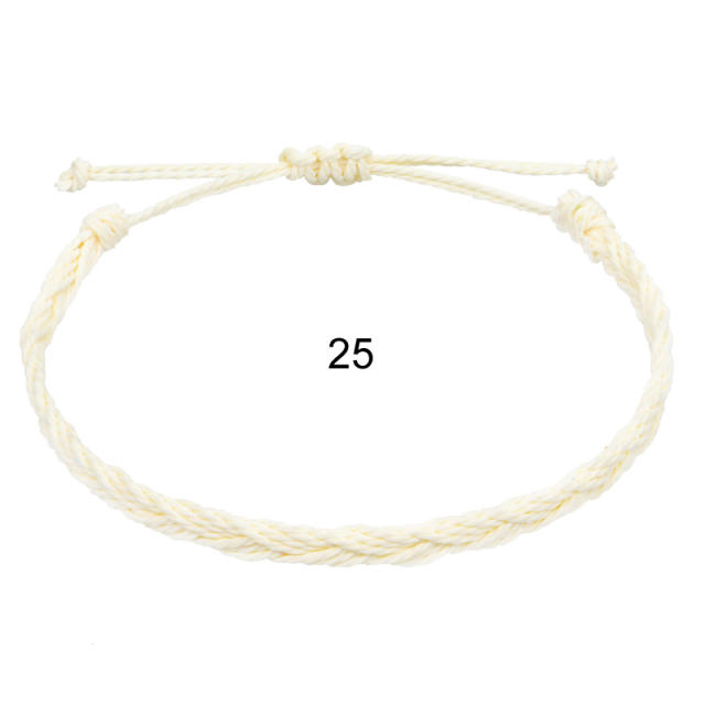 Braided wax string bracelet