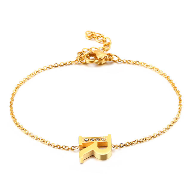 Initial  dainty  chian bracelet