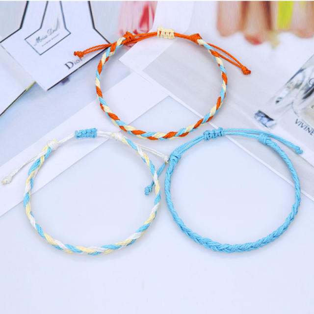 Wax string bracelet