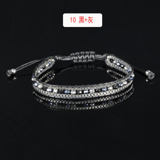 Braided string with  crystal bracelet