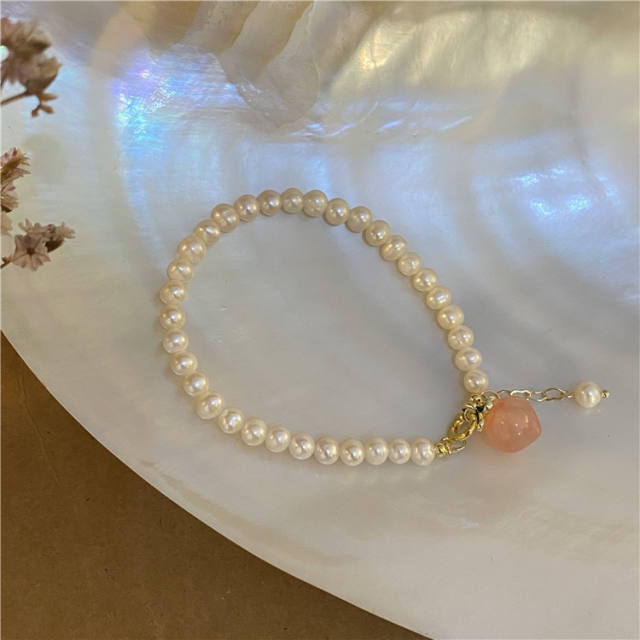 Peach fresh wather pearl bracelet