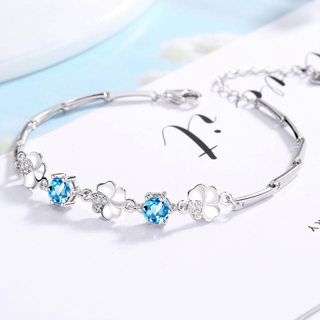 Sterling silver flowers bracelet