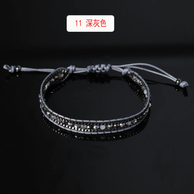 Braided string with  crystal bracelet