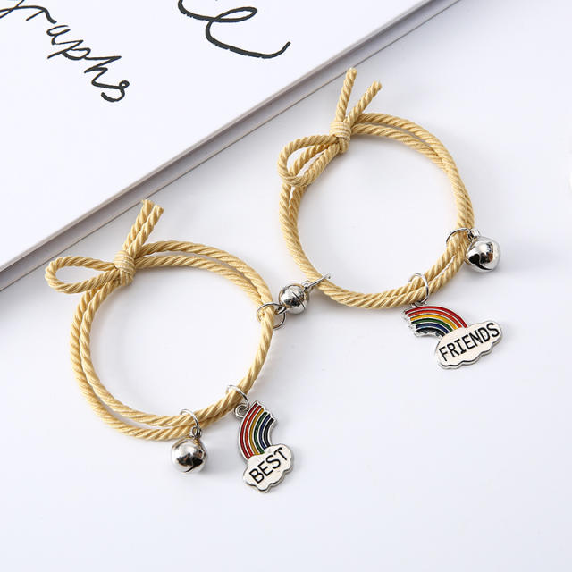 Magnetic string bracelets
