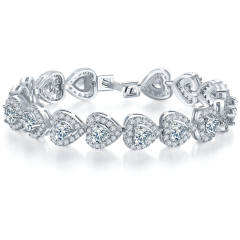 AAA+ cubic zirconia white gold plated diamond bracelet