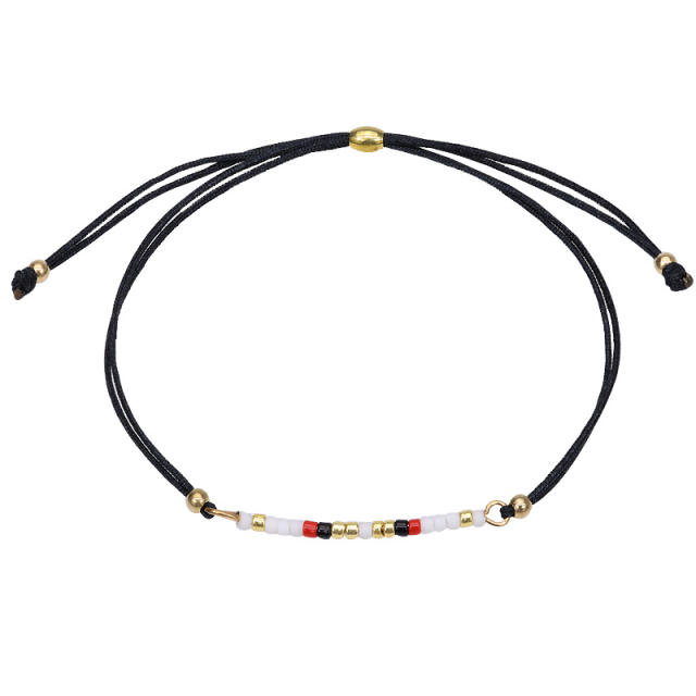 Seed beads wax string bracelet