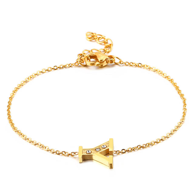 Initial  dainty  chian bracelet