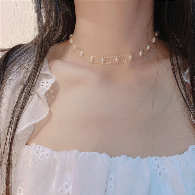 Pearl bead bracelet&necklace