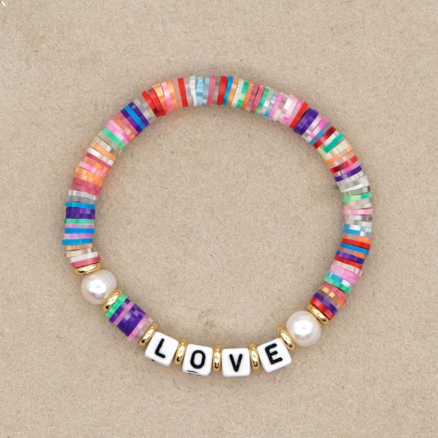 6 MM Heishi bead bracelet with letters
