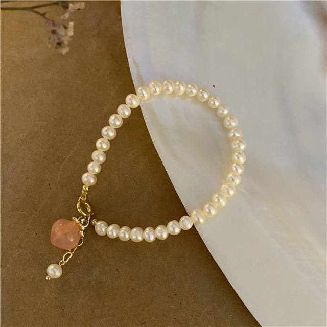 Peach fresh wather pearl bracelet