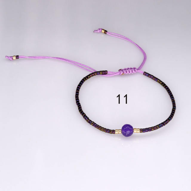 Seed bead string bracelet