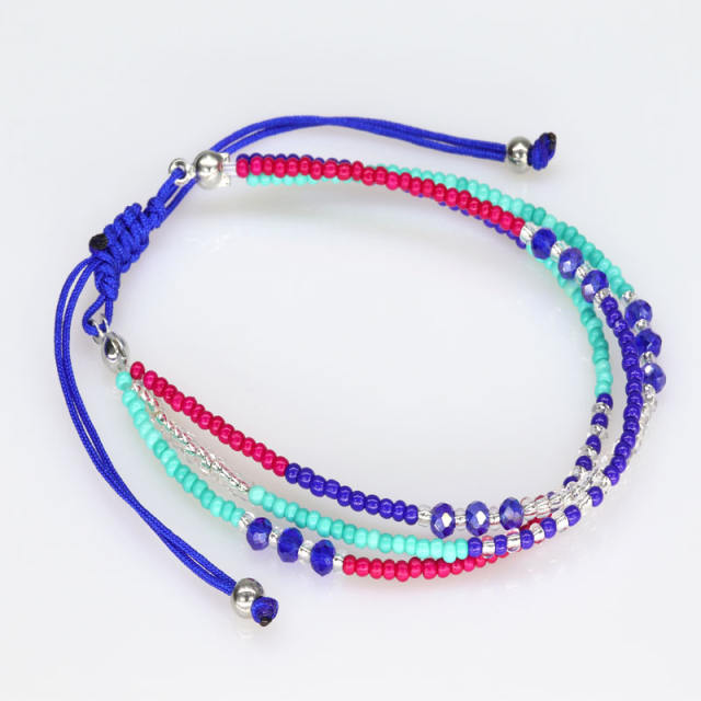 Multilayer seed bead bracelet