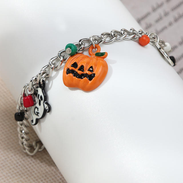 Pumpkin charm chain bracelet
