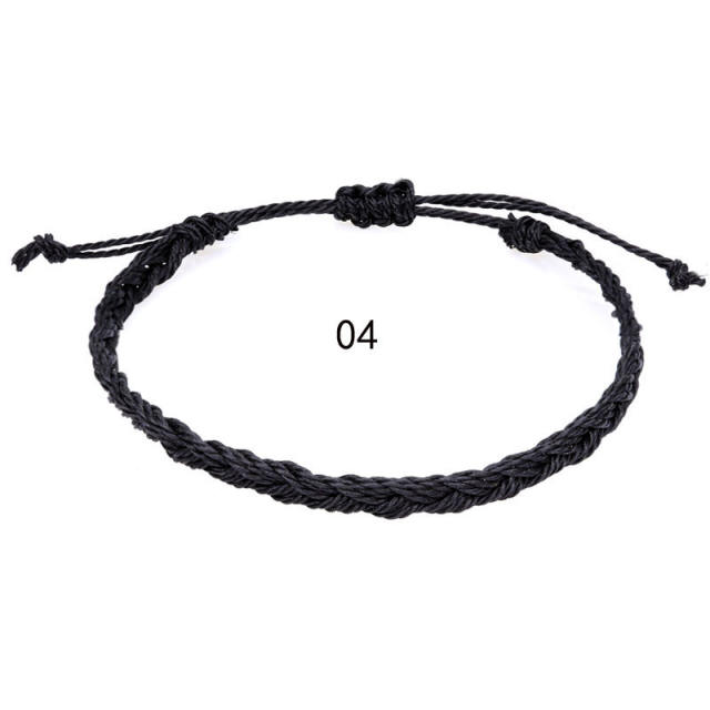 Braided wax string bracelet