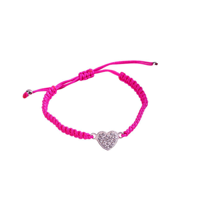 Heart string braided bracelet