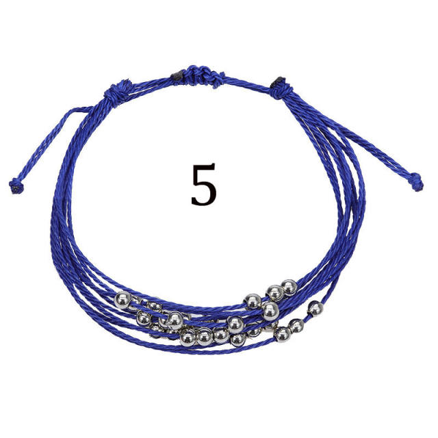 Multilayer wax string bracelet