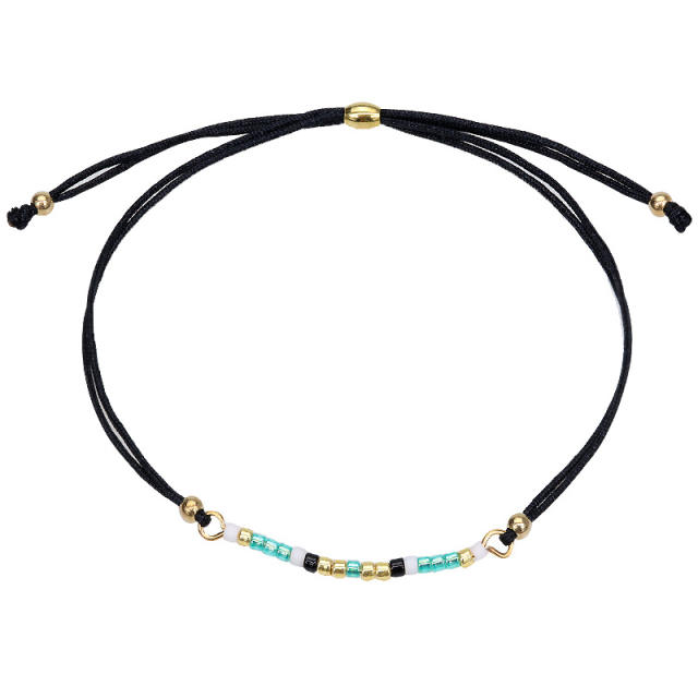 Seed beads wax string bracelet