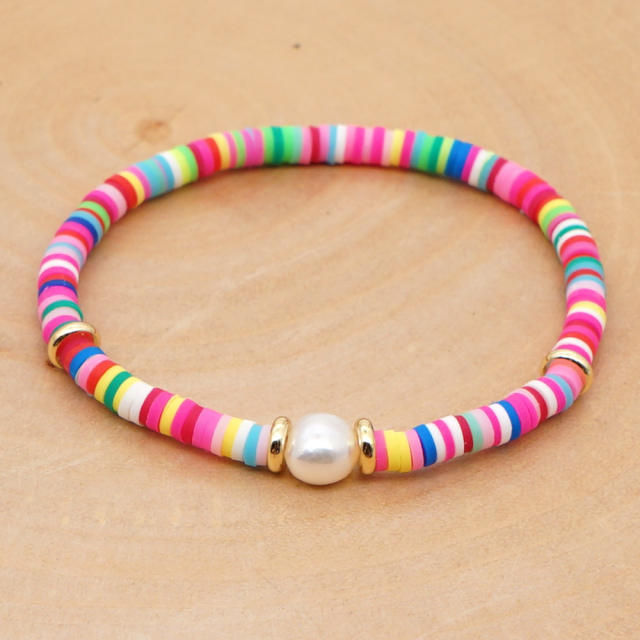 Freashwather pearl 4MM heishi bead bracelet
