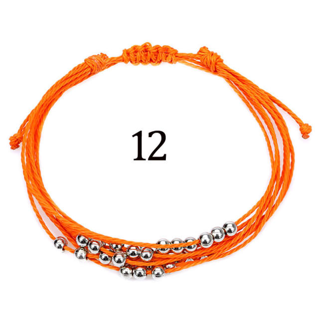 Multilayer wax string bracelet