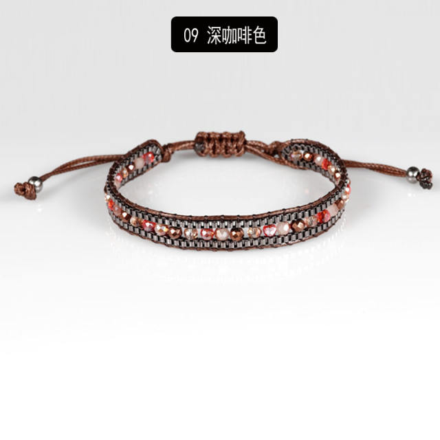 Crystal string braided bracelet